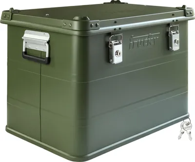 Immagine prodotto di Scatola in alluminio con coperchio Verde 75 litri Scatola in metallo Scatola da trasporto Scatola portaoggetti Con serratura trucky
