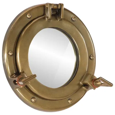 Productafbeelding van Wandspiegel patrijspoort Ø23 cm aluminium en glas
