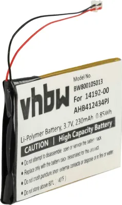 Produktbild von vhbw Akku kompatibel mit Jabra Pro 9450, 9400, 9465, 9400SH, 9460, 9450SH, 9470 Wireless Headset Kopfhörer (230 mAh, 3,7 V, Li-Polymer)