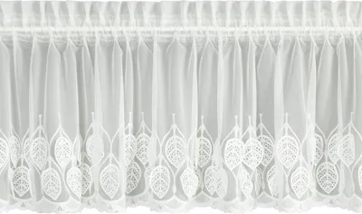 Immagine prodotto di EUROFIRANY | Tenda - Tenda - con ricamo a foglie 3D - 40 x 150 cm - bianco
