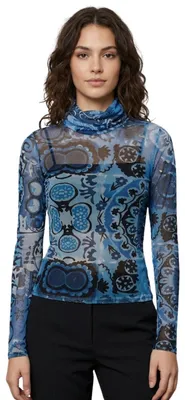 Immagine prodotto di Desigual Camicetta a rete da donna Fiona blu taglia L