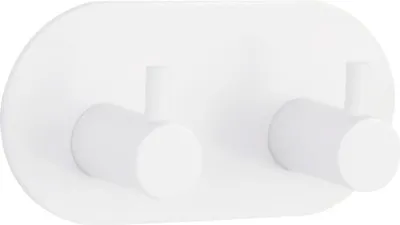 Produktbild von form&style Hakenleiste zum kleben 2-fach rund weiß matt