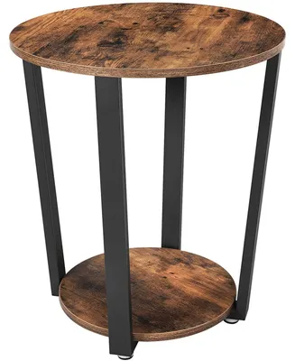 Obrázok produktu pre Príkonový stolík – Industriálny štýl – Hnedá/Čierna – Drevo/Kov – 50 x 50 x 57 cm