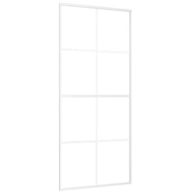 Produktbild von vidaXL Schiebetür ESG-Mattglas und Aluminium 90x205 cm Weiß