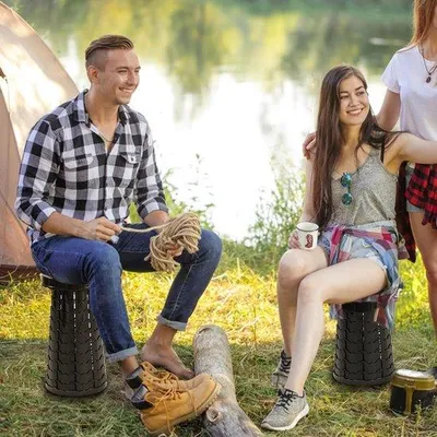 Obrázok produktu pre Prenosná, ľahká skladacie stolička, ideálna na kempovanie a nakupovanie, robustná teleskopická stolička s maximálnou nosnosťou 150 kg