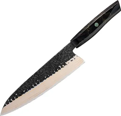 Produktbild von Damast Küchenmesser Zankoku - Hochwertiges Chefmesser in Schwarz/Braun KP37583
