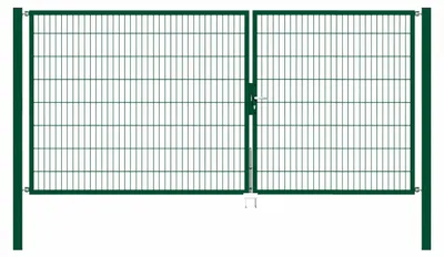 Immagine prodotto di Alberts 648343 Cancello doppio Flexo con accessori, verde, larghezza 350 cm, altezza 200 cm