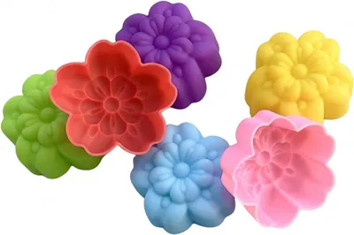 Produktbild von 36 Stück Blumenförmige Backformen aus Silikon Lebensmittelecht Antihaft Mini-Backformen für Cupcakes Puddings Schokoladen Muss-Haben für Kreative Küche (6 Farben)
