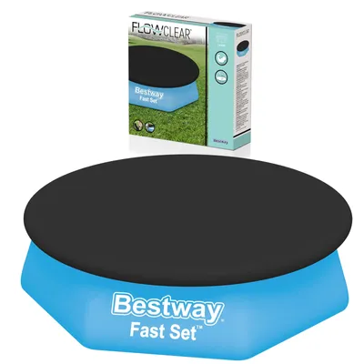 Produktbild von BESTWAY Schutz Abdeckung für Fast Set Pool Swimmingpool Schwarz Ø 244cm
