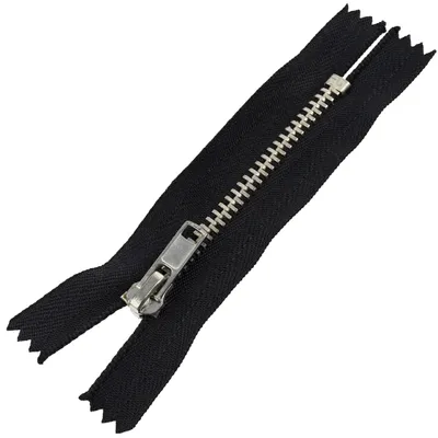 Reißverschluss Nr. 4, nicht trennbar, 8 cm, Metall, schwarz