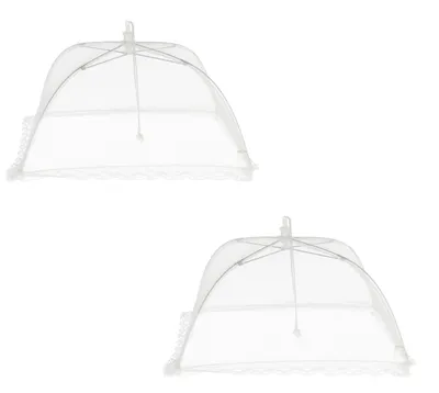 Produktbild von Speisehaube Abdeckhaube Fliegenhaube weiß 2er Set 30x30 cm Zusammenfaltbar