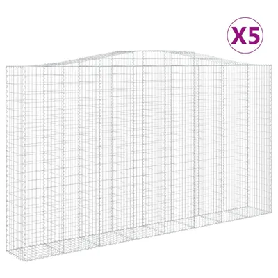 Produktbild von Gabionen mit Hochbogen 5 Stk. 400x50x220/240cm Verzinktes Eisen