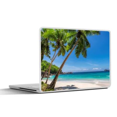 Produktbild von MuchoWow® Laptop Aufkleber Sticker Cover Strand - Palme - Meer - Insel 32.5x23.5 cm - Sticker für Laptop - Selbstklebend