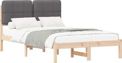 Immagine prodotto di Letto con Testiera Rivestita Grigio scuro 120 x 200 cm