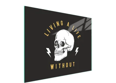 Produktbild von Glasschneidebrett 52x40 Totenkopf