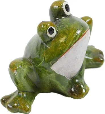 Produktbild von Frosch grün aus Keramik Gartenfigur Dekofigur Gartendeko Höhe 7.7cm