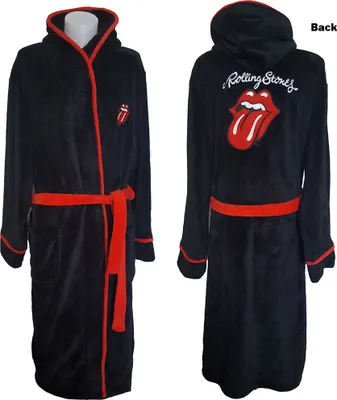Produktbild von Die Rolling Stones - Klassische Zunge Uni Bademantel - Schwarz