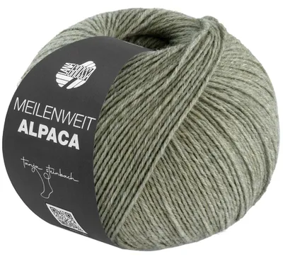 Produktbild von Lana Grossa MEILENWEIT 150 g ALPACA UNI strapazierfähige und warme 6-fach Sockenwolle 390 m Farbe 1018 - Schiefergrün