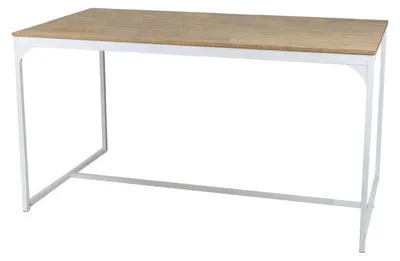 Image de Table à manger en bois et métal "La Casa Blanca" - 6 couverts - Blanc - L 150 x H 75 x P 80 cm