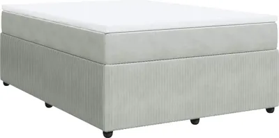 Produktbild von vidaXL Boxspringbett mit Matratze Hellgrau 140x190 cm Samt