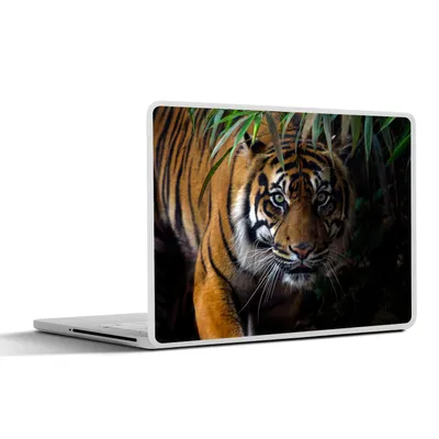 Produktbild von MuchoWow® Laptop Aufkleber Sticker Cover Tiger - Blätter - Dschungel - Tiere - Wild 40x30 cm - Laptop Dekoration - Selbstklebend