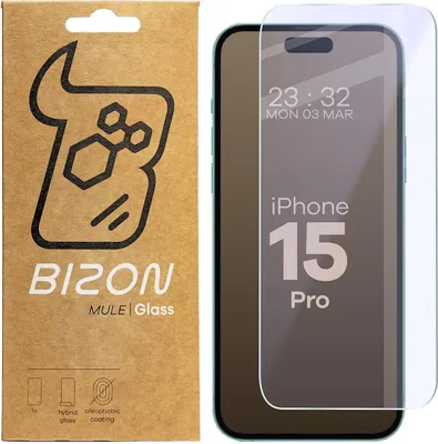 Produktbild von Elastyczne szkło hybrydowe Bizon Glass Mule do iPhone 15 Pro