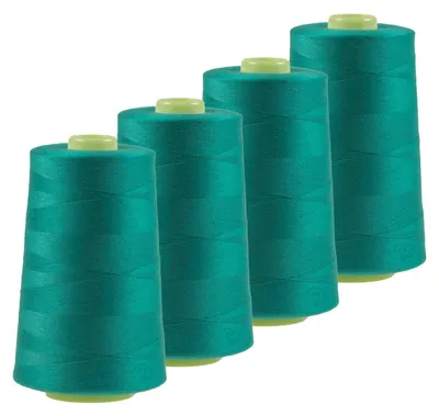 4 x 4572m Overlockgarn Nähgarn Polyester Overlock Garn, türkisblau