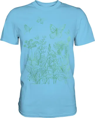Produktbild von Natur Wiese Frauen Schmetterling Baum T-Shirt – Sky Blue / XL