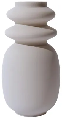 Obrázek produktu pro HowHomely: Váza na květiny, stolní váza, dekorativní váza, skleněná váza, tmavě béžová, 20 cm, s reliéfním vzorem