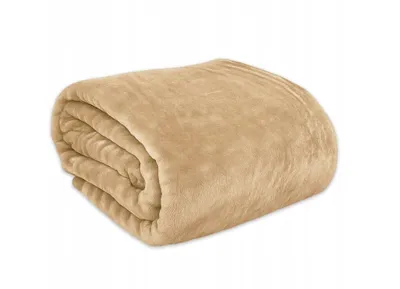 Produktbild von Decke 160x200 cm Acryl – sehr dick & warm, Winter Kuscheldecke Überwurf Beige