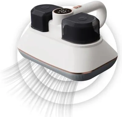 Produktbild von Matratzenstäubsauger mit UV-Licht - 3 starke Saugstufen - LED-Anzeige - doppelte Staubfang - drahtloser Staubsauger für hygienische Reinigung