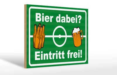 Produktbild von Holzschild Alkohol 30x20cm Bier dabei Eintritt frei