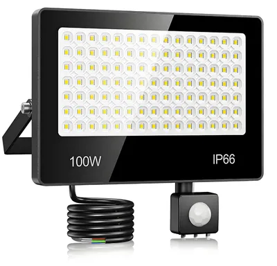 LED-Spot mit Bewegungsmelder, 100 W, 10.000 lm, kaltweiß, IP66