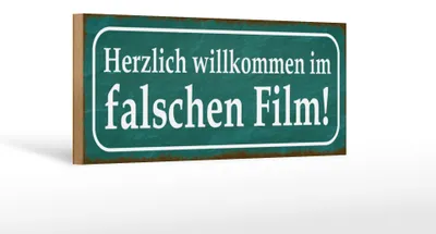 Produktbild von Holzschild Spruch 27x10cm herzlich willkommen im Film