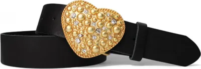 Produktbild von Ledergürtel Damen Echtleder 4 cm, Herz-Schnalle gold Strass, FRONHOFER