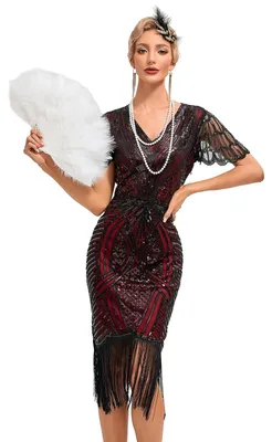Produktbild von Viloree VILOREE 1920s Kleid Damen Flapper Charleston Kleid Gatsby Pailletten Coc