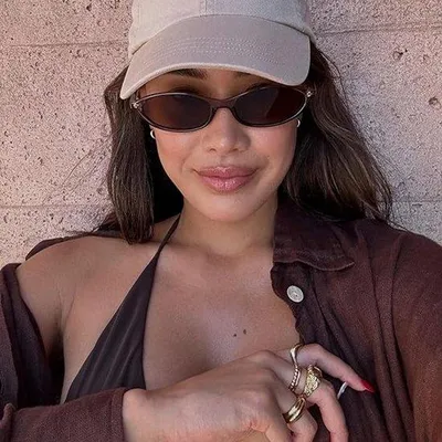 Produktbild von Retro Oval Sonnenbrille, schmale, trendige UV-Schutz.