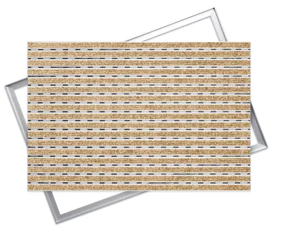 Productafbeelding van POLENTEX aluminium deurmat, 90x60 cm, profielhoogte 17 mm, ribbelprofiel, kleur: kokos, voor gebruik binnenshuis