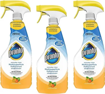 Produktbild von 3x Pronto Detergente Multisuperficie Agrumi pH-Balanced Mehrflächenreiniger, Zitrusduft, Recycelbare Flasche, Trigger Reinigungsmittel 500ml Packung