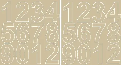 Immagine prodotto di Adesivi numerici autoadesivi 7 cm beige opaco