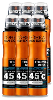 Zdjęcie produktu dla 6 sztuk L'Oréal Men Expert Deo Spray Thermic Resist - 150 ml - Opakowanie ekonomiczne