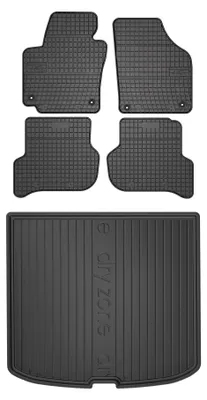 Produktbild von Gummimatten + Kofferraumwanne für Seat Altea 2008-2015 (Minivan, oberer Ladeboden, XL) – Schwarz, passgenau – Wielganizator SolidPRO