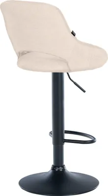 Produktbild von CLP Barhocker Milet Stoffbezug höhenverstellbar drehbar mit Rückenlehne creme Gestell Farbe schwarz