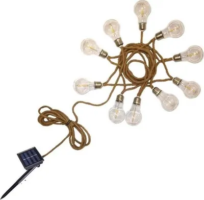 Produktbild von Solar Lichterkette, 7.50 m Länge, 10 Transparente Glühbirnen, LED Warmweiß, LUMISKY FANTASY CORD SOLAR