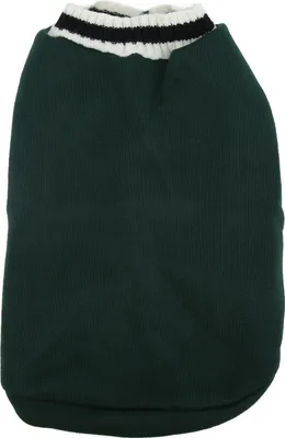 Produktbild von Hundepullover im Campus-Stil, gestrickt, V-Ausschnitt, Weste, Haustier für Herbst und Winter, Grün, L