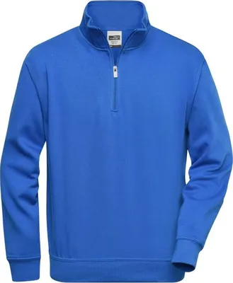 Produktbild von James & Nicholson Sweatshirt Workwear Half Zip royal-blau Größe L