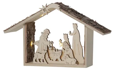 Immagine prodotto di Culla natalizia a LED Yuletide con timer naturale, L 265 cm H 165 cm