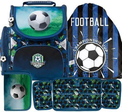 Produktbild von 3teile Schulranzen Fußball Wasserdicht ranzen set rucksack Fußball fur JUNGEN SET FÜR SCHULKINDER – SCHULRANZEN + FEDERMAPPE + TURNBEUTEL