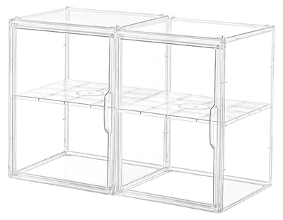 Stapelbare Aufbewahrungsboxen, 2er-Set, durchsichtig, 36x22x27 cm