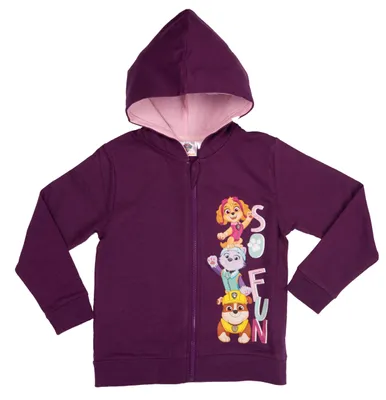 Produktbild von Paw Patrol Kapuzenpullover für Mädchen mit Reißverschluss Kinder Hoodie Sweatjacke Lila 98-104
